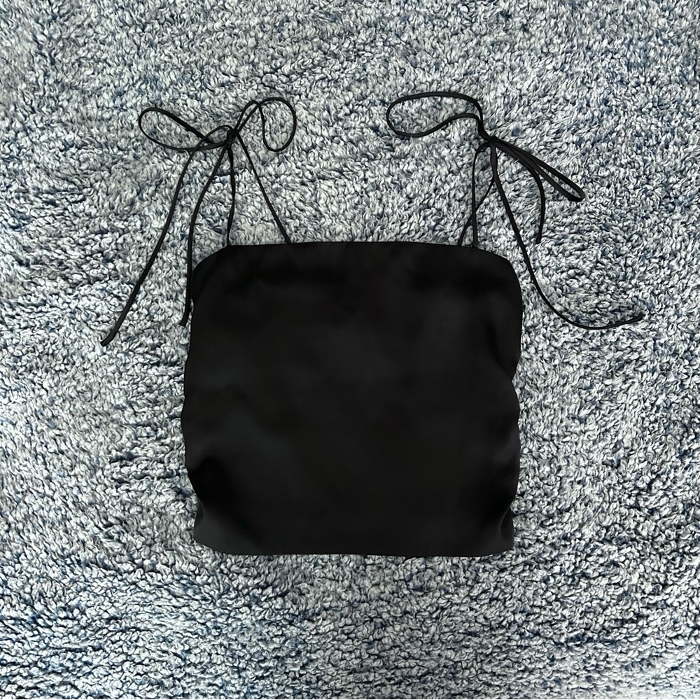 Urban Outfitters satin black tank top